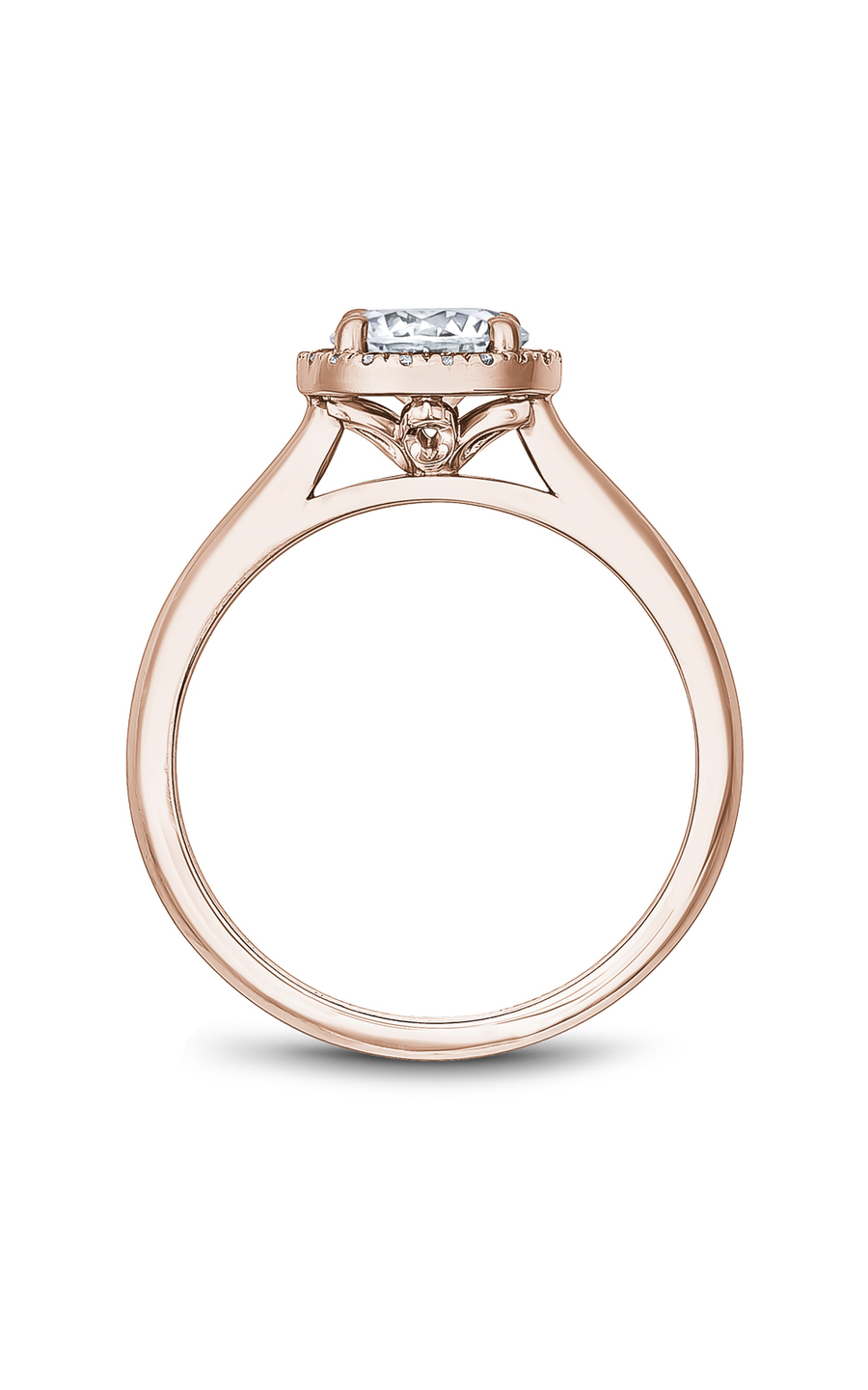 18K Rose Gold Halo Round Engagement Ring