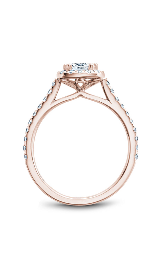 14K Rose Gold Halo Cushion Engagement Ring
