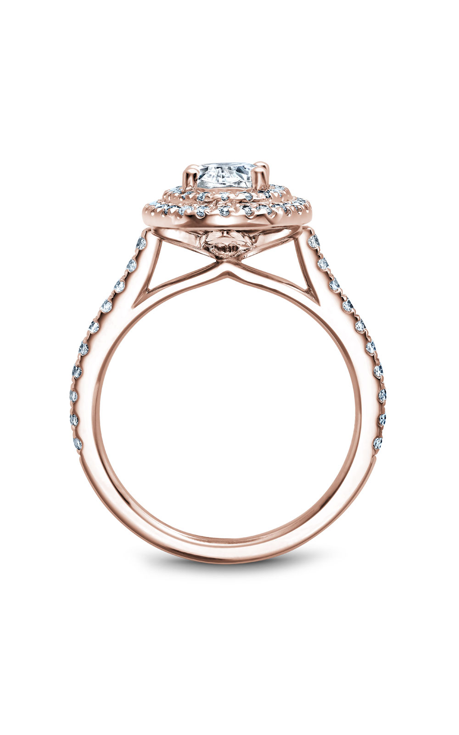 14K Rose Gold Halo Oval Engagement Ring