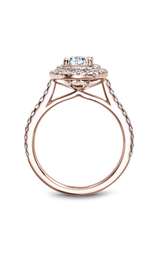 14K Rose Gold Halo Oval Engagement Ring