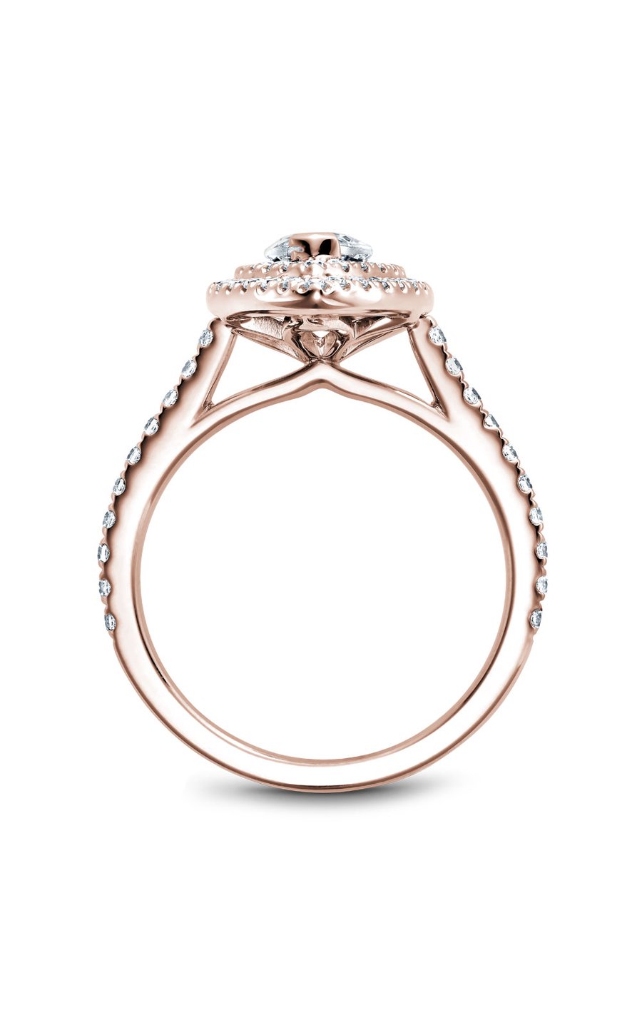 14K Rose Gold Halo Marquise Engagement Ring