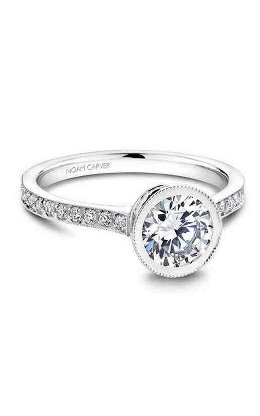Platinum Bezel Sidestone Round Engagement Ring