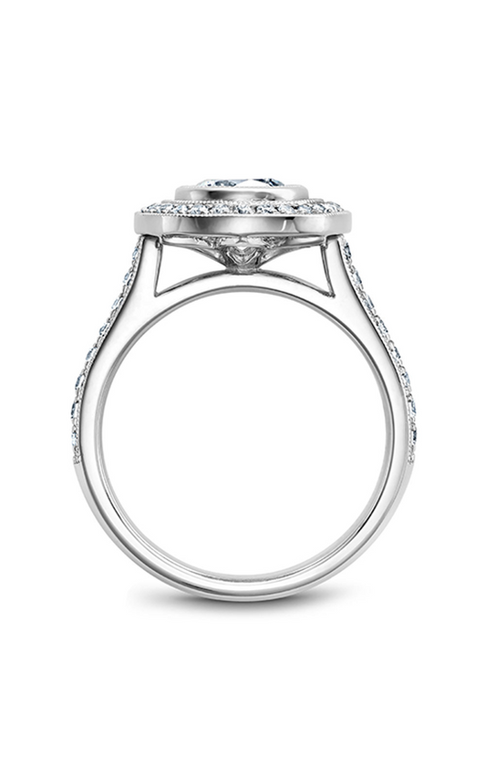 Platinum Bezel Halo Round Engagement Ring
