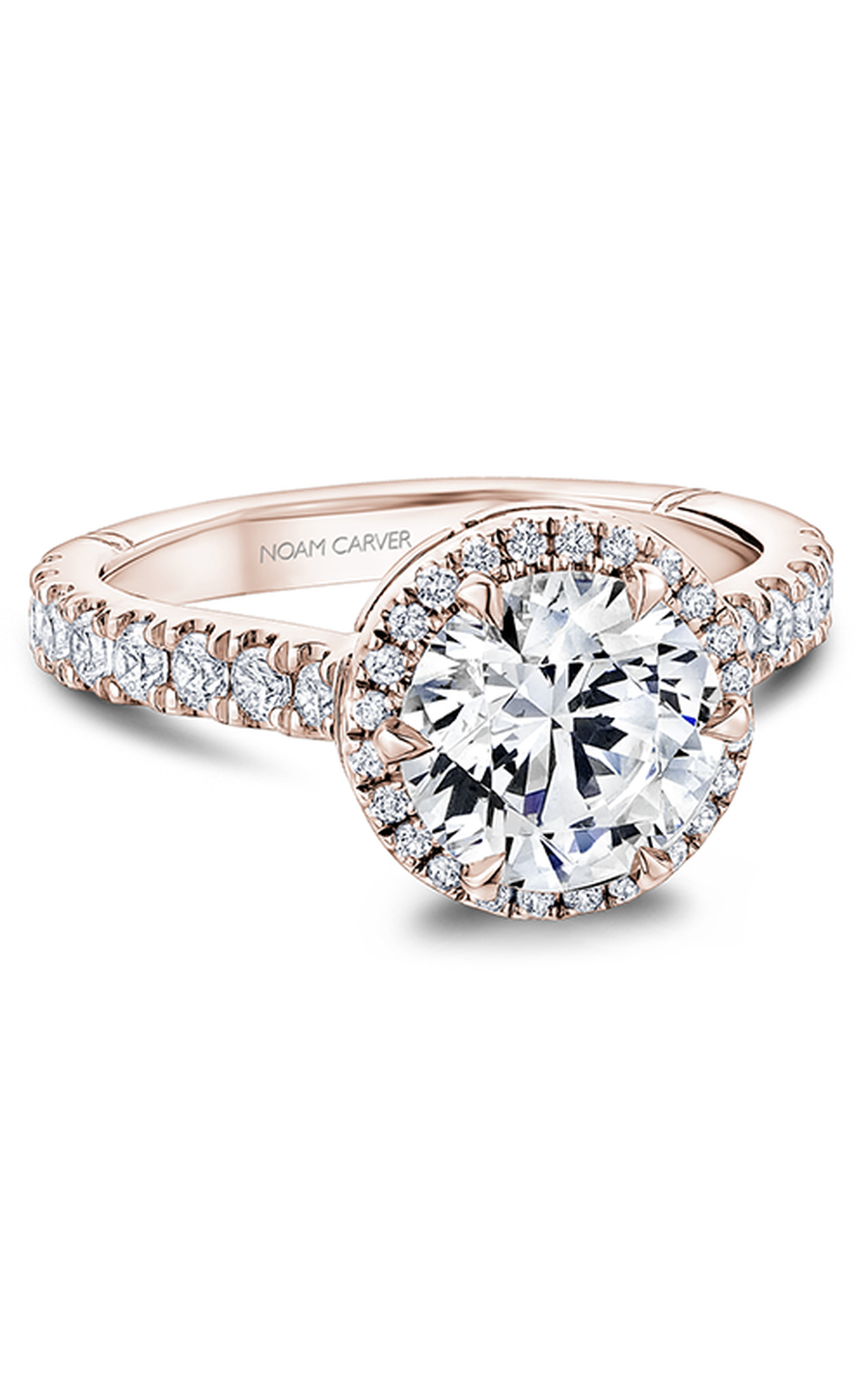 18K Rose Gold Atelier Halo Round Engagement Ring