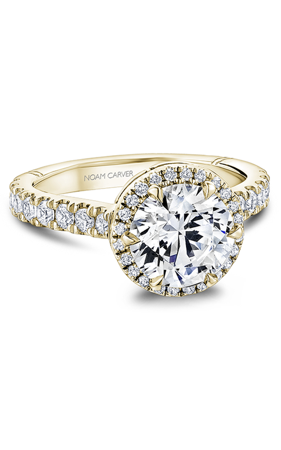 18K Yellow Gold Atelier Halo Round Engagement Ring