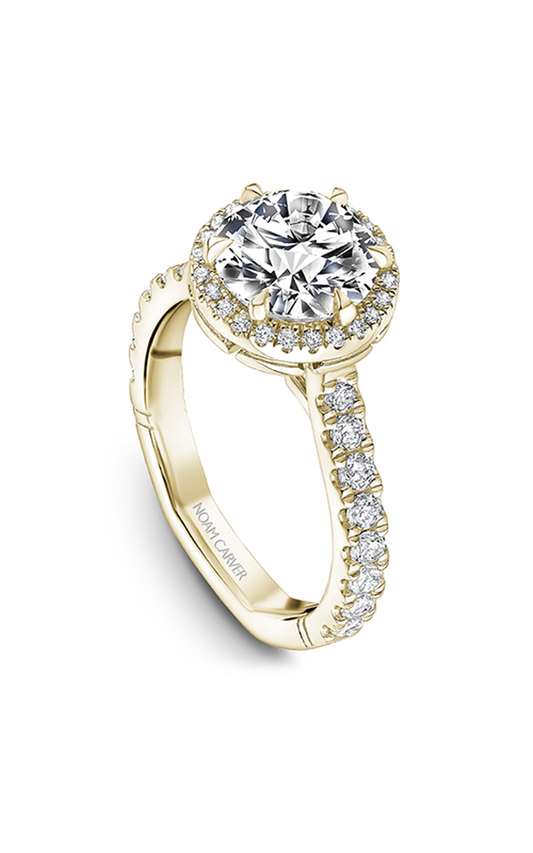 18K Yellow Gold Atelier Halo Round Engagement Ring