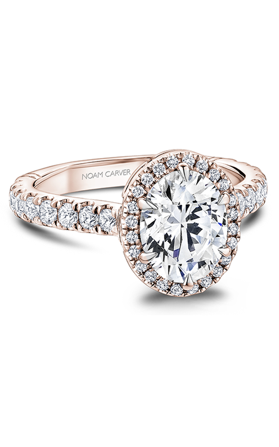14K Rose Gold Atelier Halo Oval Engagement Ring