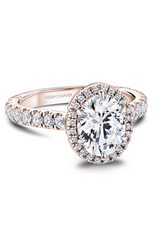 14K Rose Gold Atelier Halo Oval Engagement Ring