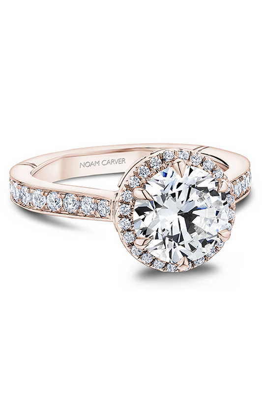 18K Rose Gold Atelier Halo Round Engagement Ring