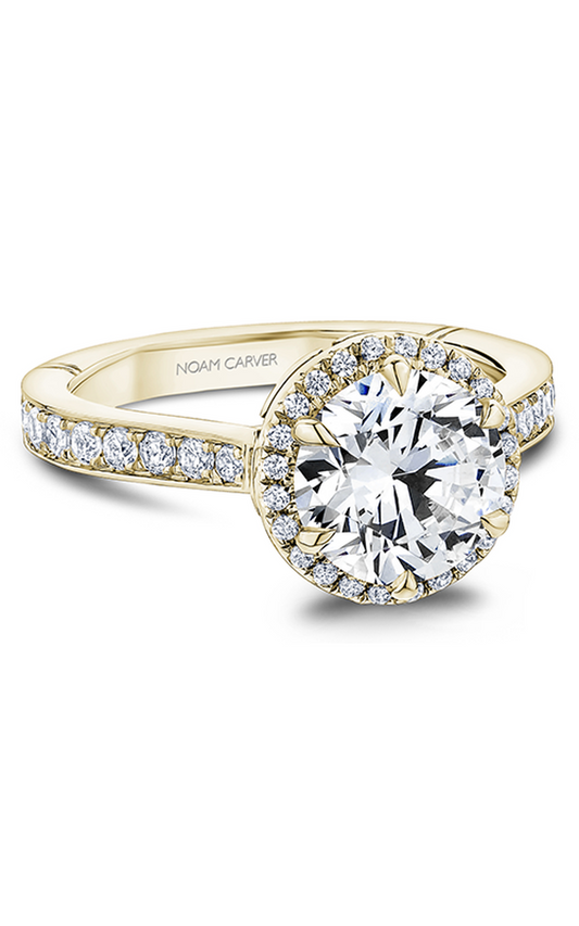 18K Yellow Gold Atelier Halo Round Engagement Ring