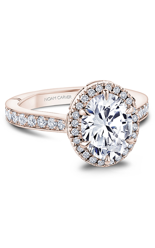 14K Rose Gold Atelier Halo Oval Engagement Ring