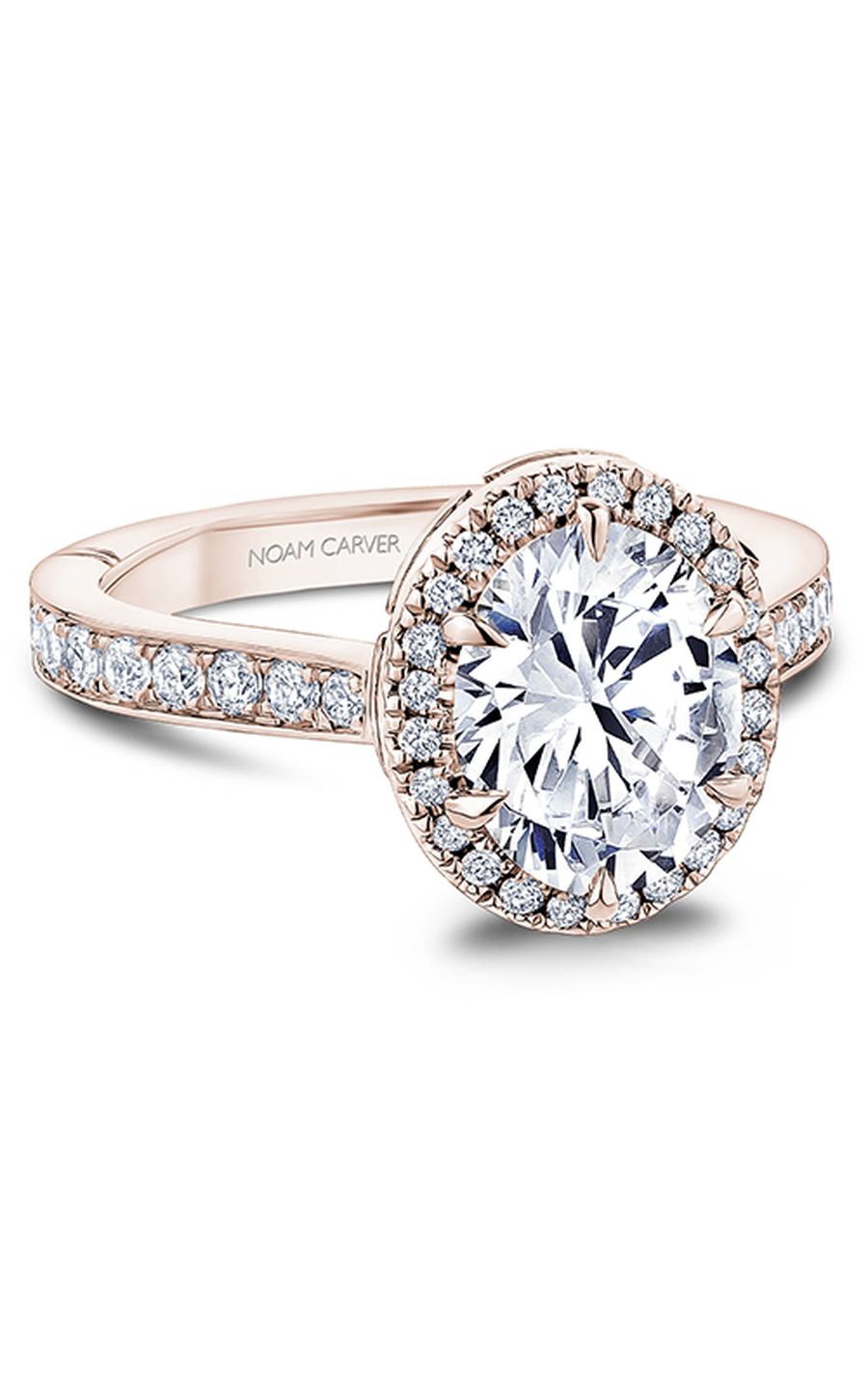 18K Rose Gold Atelier Halo Oval Engagement Ring