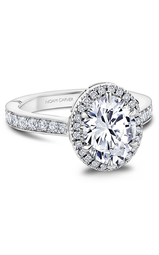 14K White Gold Atelier Halo Oval Engagement Ring