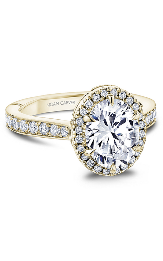 18K Yellow Gold Atelier Halo Oval Engagement Ring