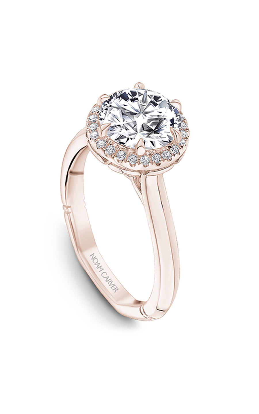 18K Rose Gold Atelier Halo Round Engagement Ring