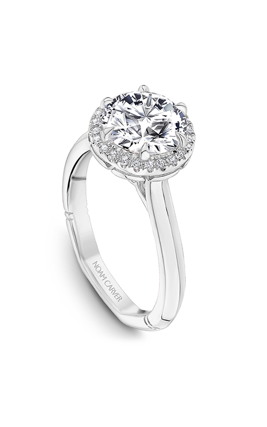 14K White Gold Atelier Halo Round Engagement Ring