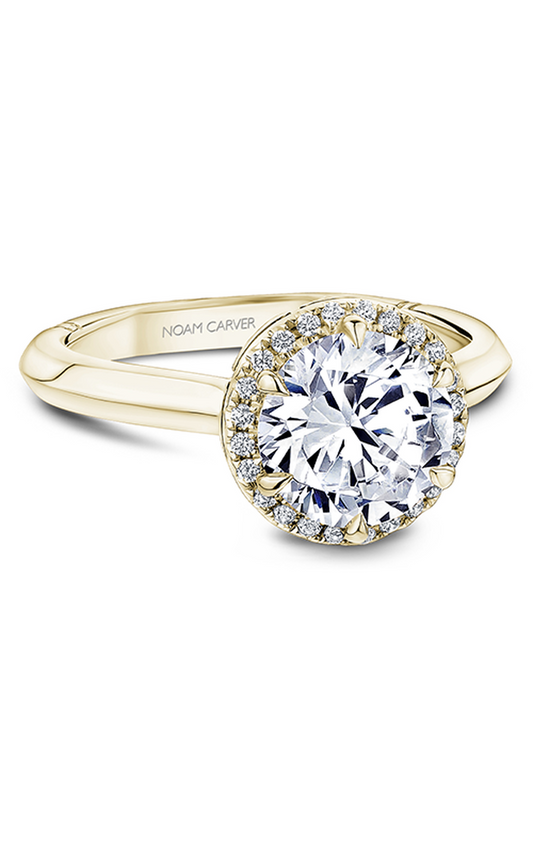 18K Yellow Gold Atelier Halo Round Engagement Ring