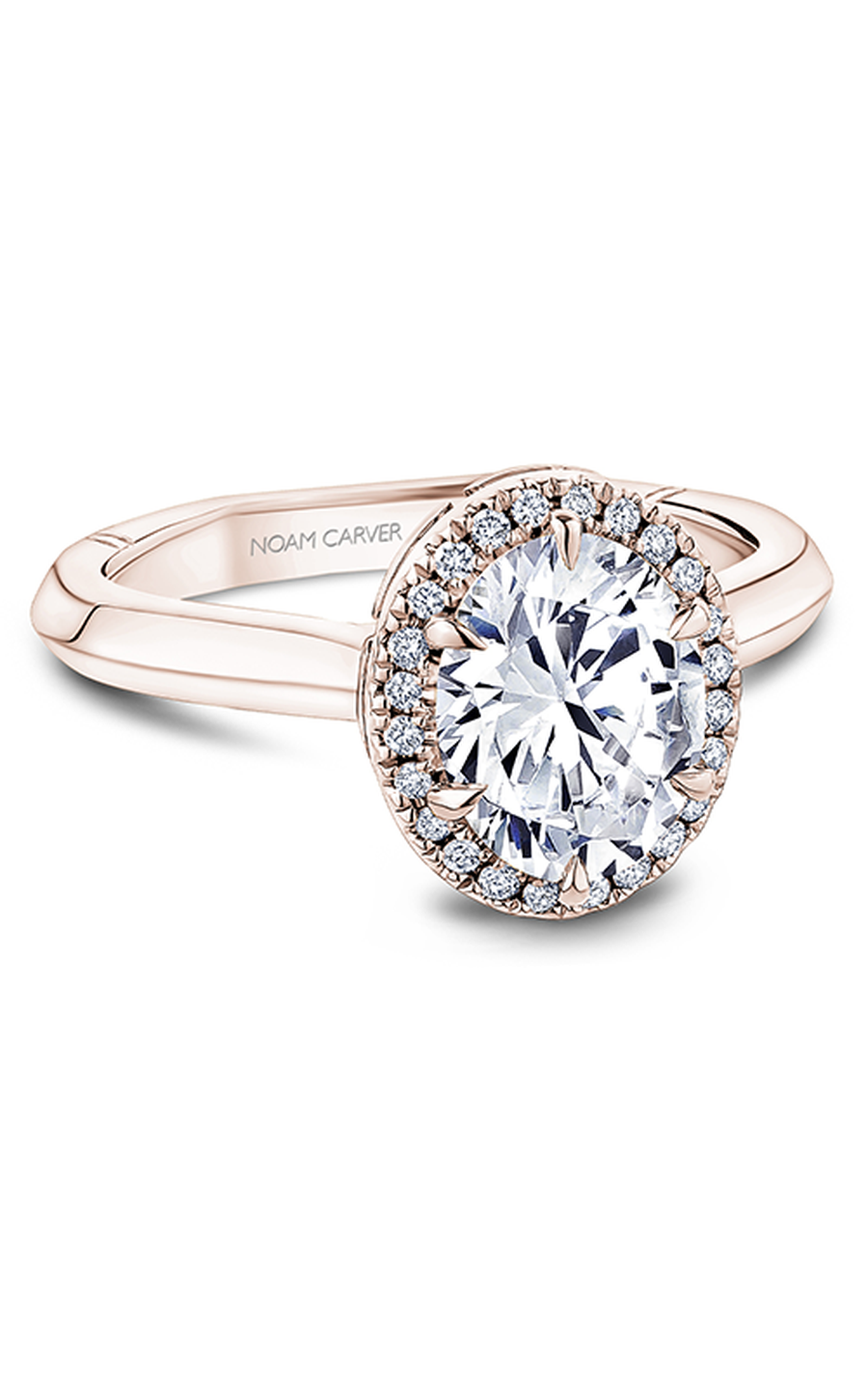 18K Rose Gold Atelier Halo Oval Engagement Ring