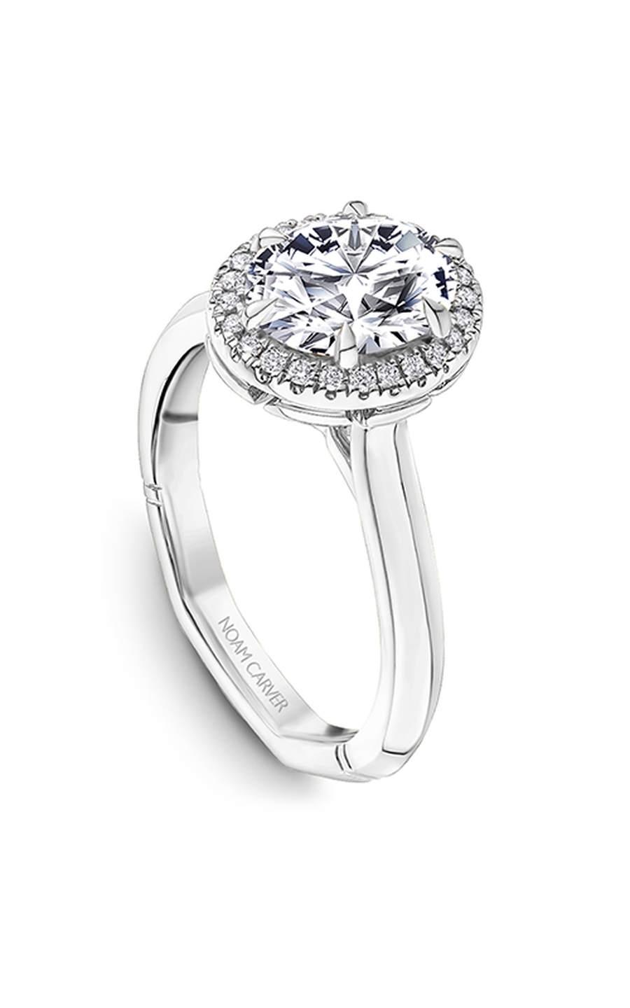 14K White Gold Atelier Halo Oval Engagement Ring