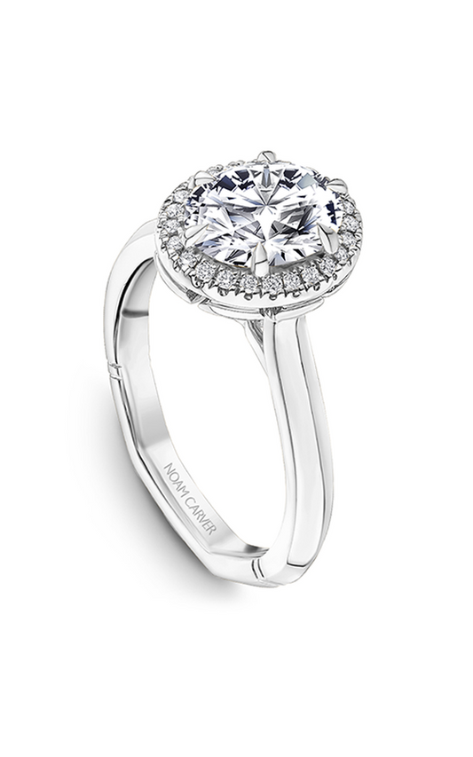 14K White Gold Atelier Halo Oval Engagement Ring