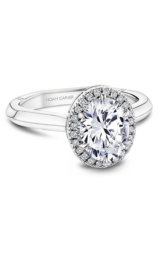 18K White Gold Atelier Halo Oval Engagement Ring
