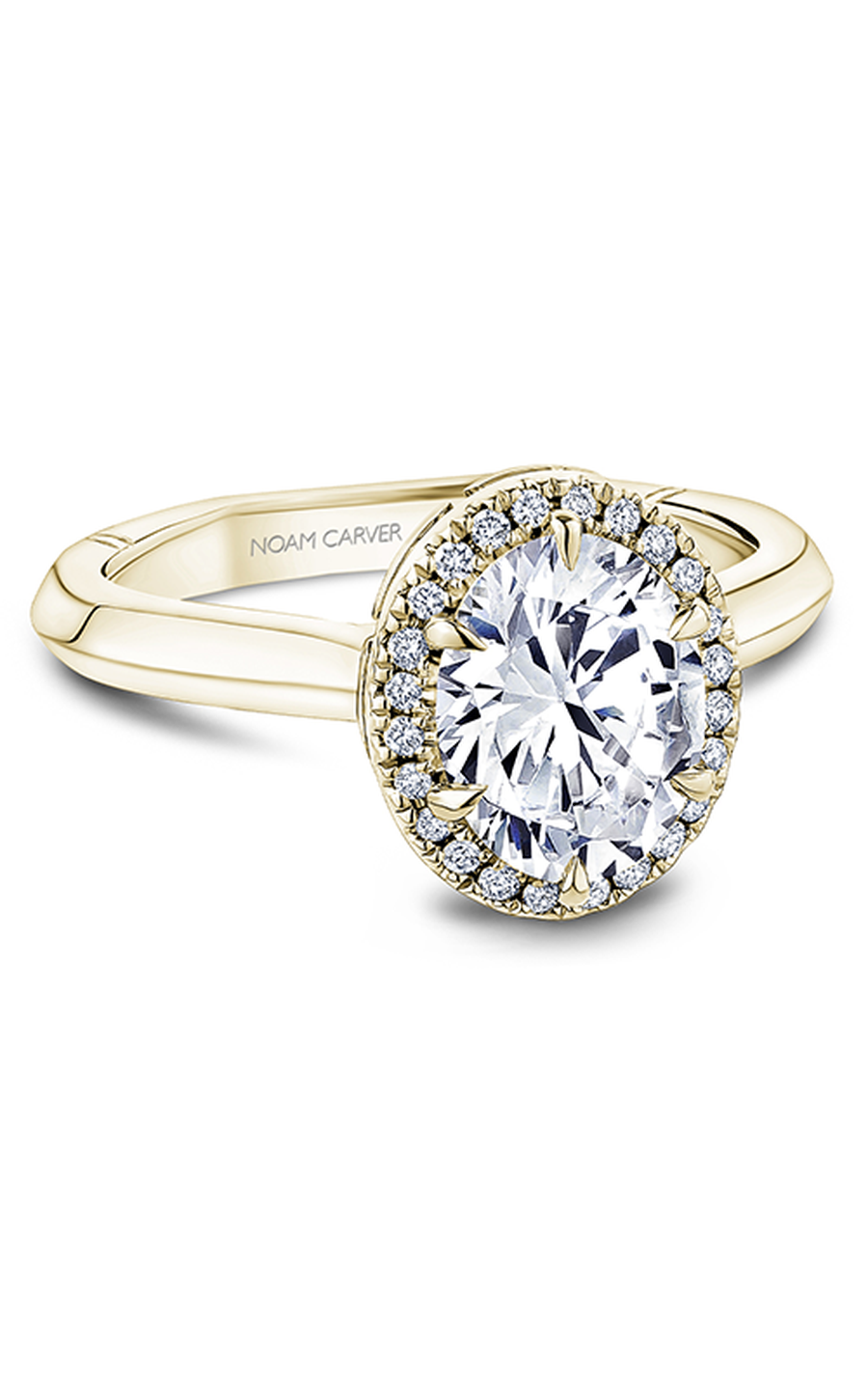 18K Yellow Gold Atelier Halo Oval Engagement Ring