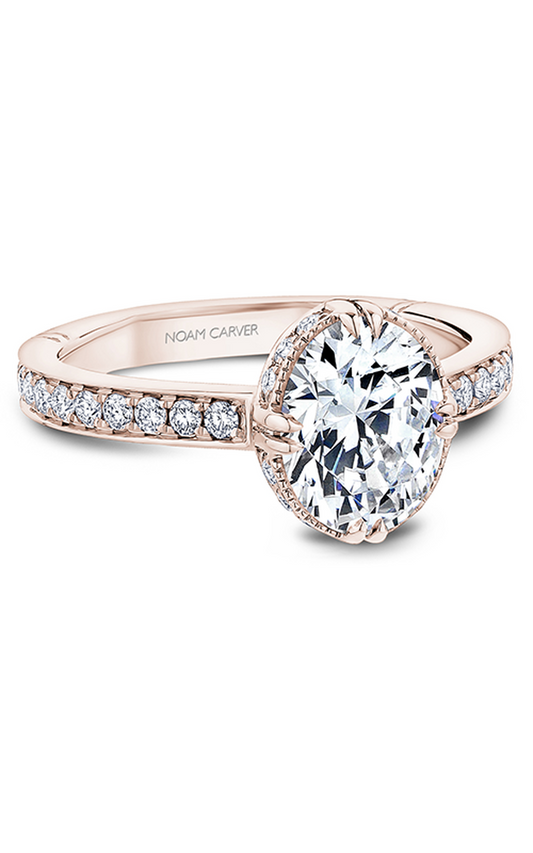 18K Rose Gold Atelier Halo Oval Engagement Ring