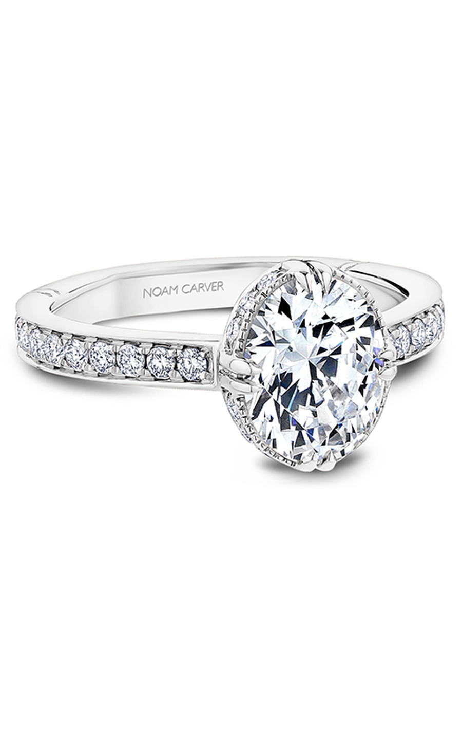 14K White Gold Atelier Halo Oval Engagement Ring