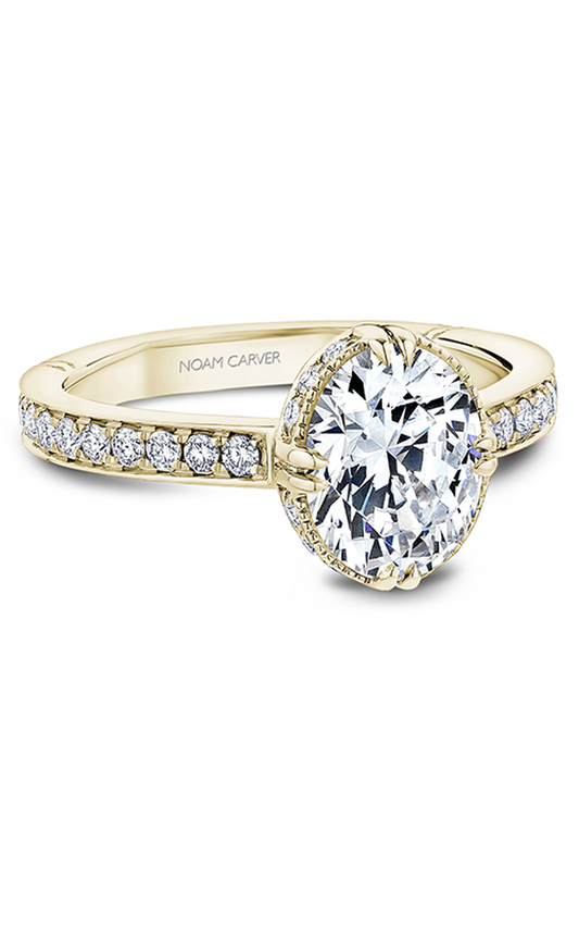 18K Yellow Gold Atelier Halo Oval Engagement Ring
