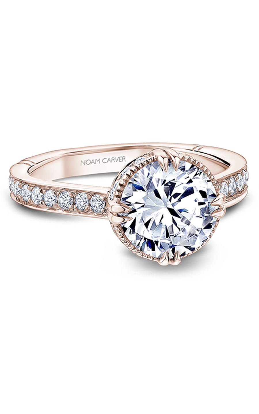18K Rose Gold Atelier Halo Round Engagement Ring