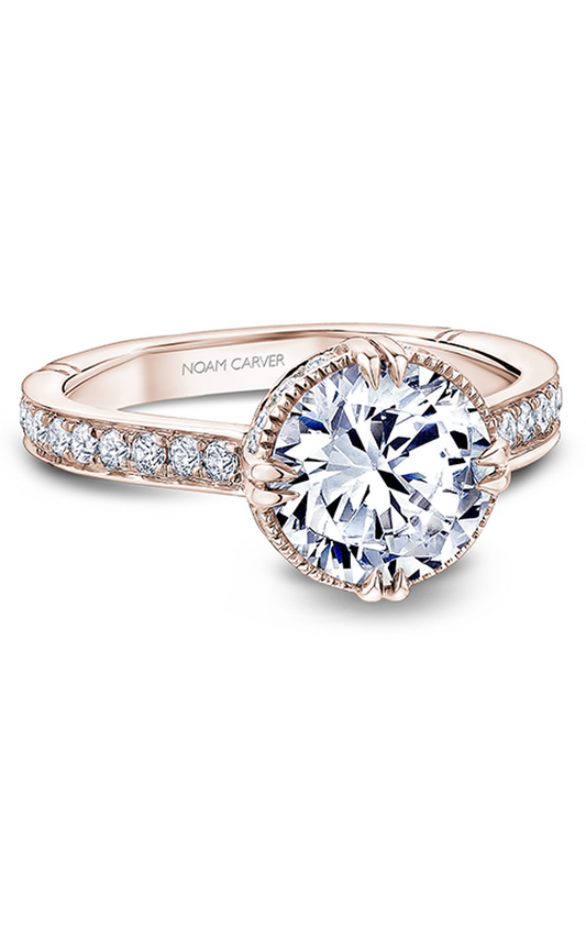 18K Rose Gold Atelier Halo Round Engagement Ring