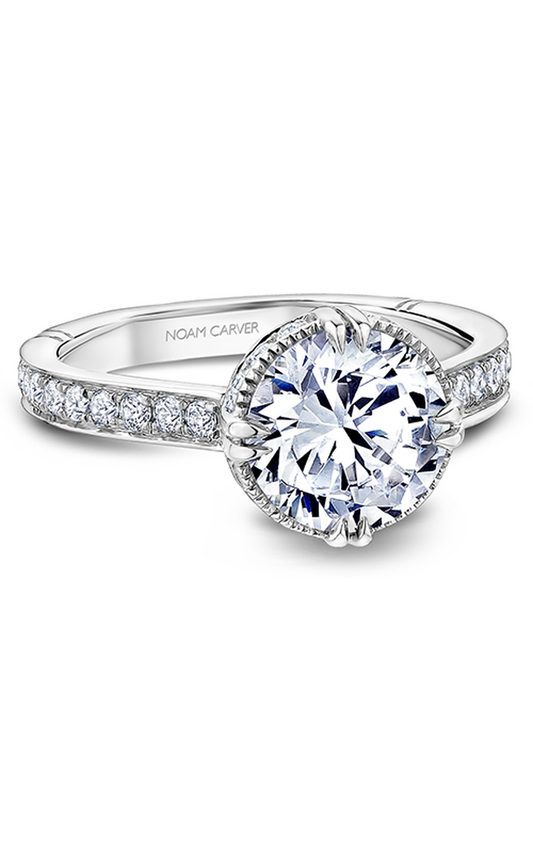 14K White Gold Atelier Halo Round Engagement Ring