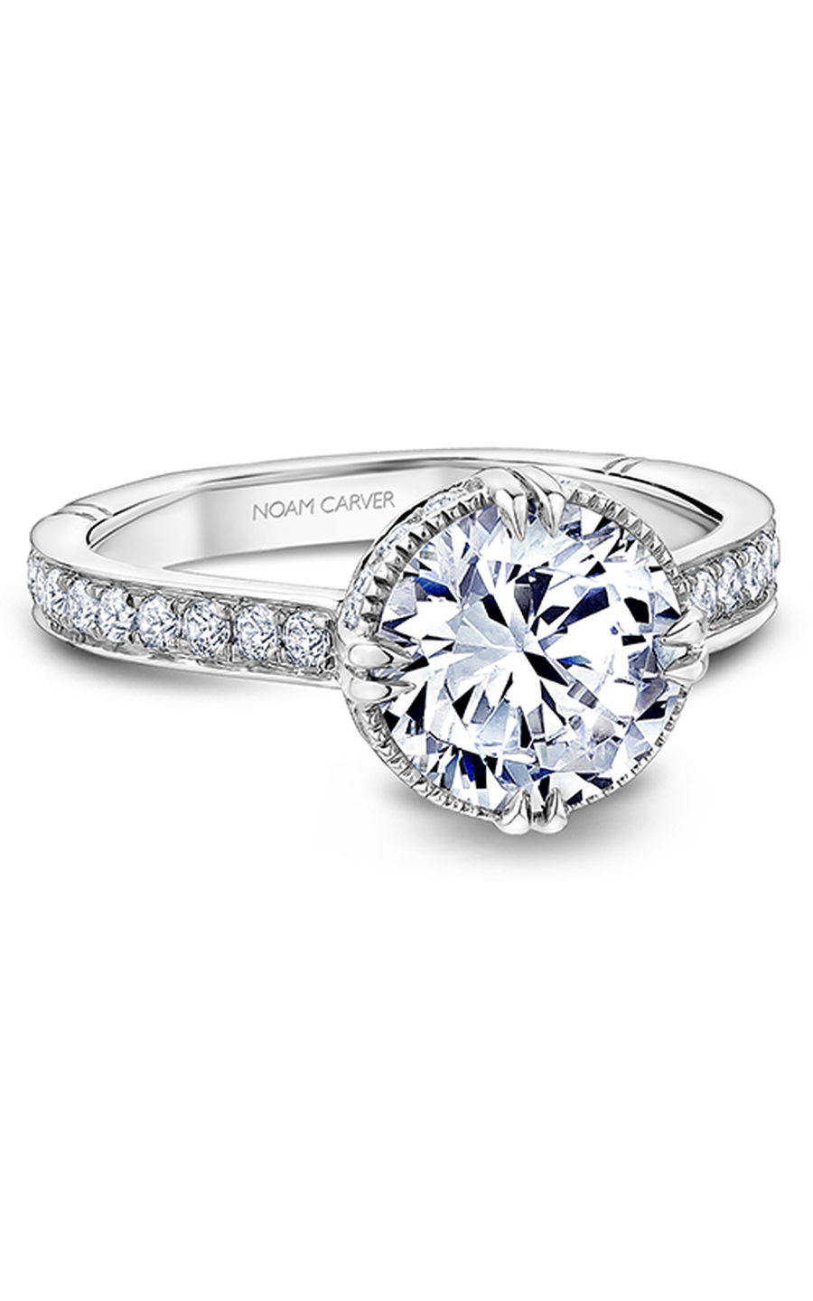 18K White Gold Atelier Halo Round Engagement Ring