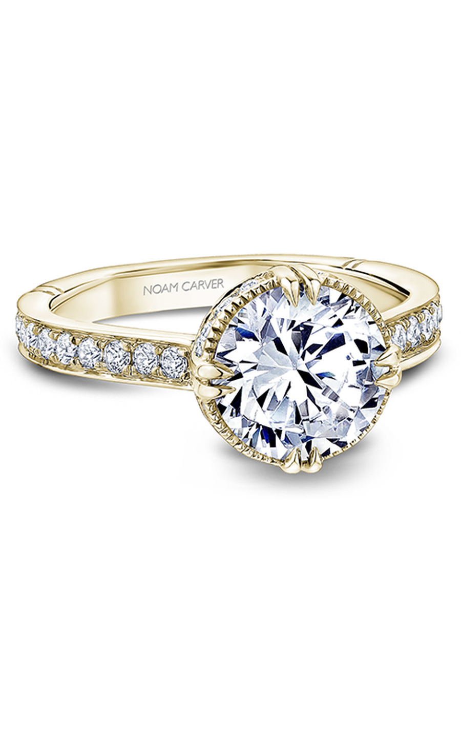 18K Yellow Gold Atelier Halo Round Engagement Ring