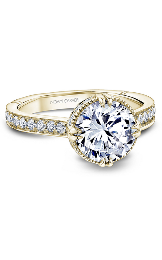18K Yellow Gold Atelier Halo Round Engagement Ring