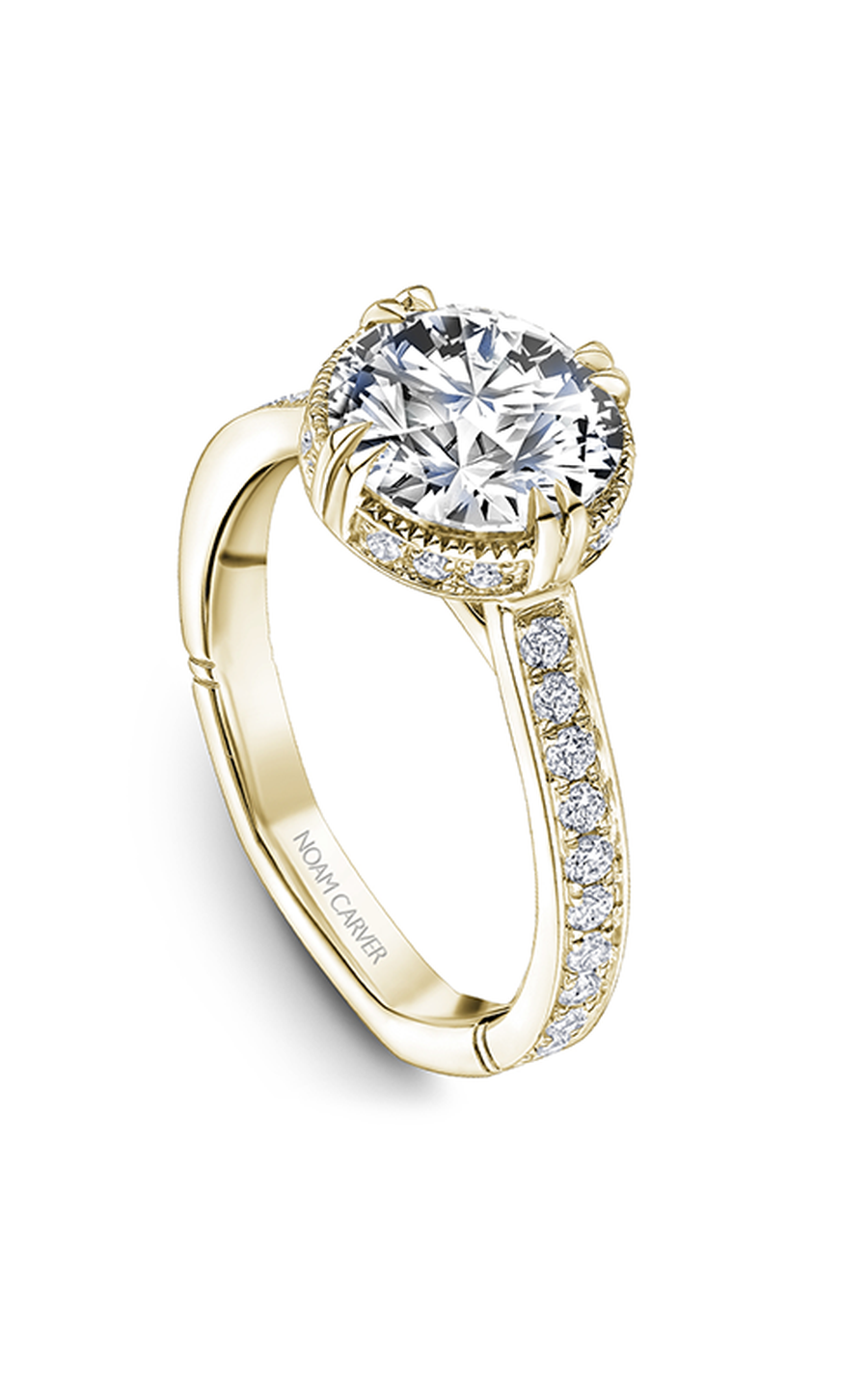 18K Yellow Gold Atelier Halo Round Engagement Ring