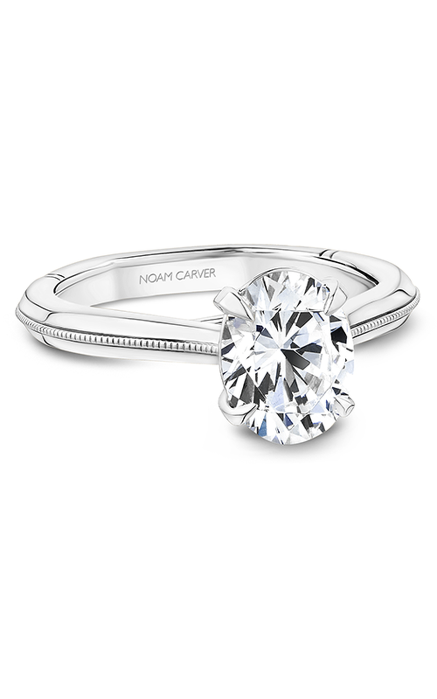 18K White Gold Atelier Solitaire Oval Engagement Ring