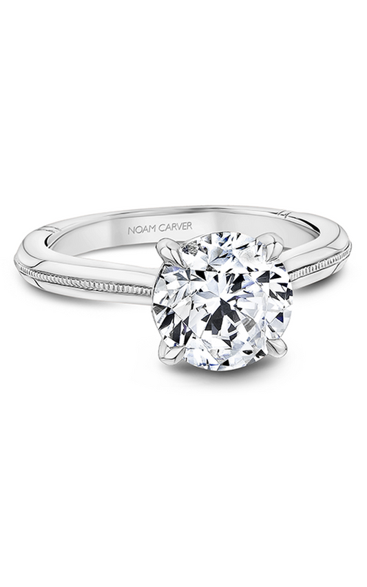 14K White Gold Atelier Solitaire Round Engagement Ring