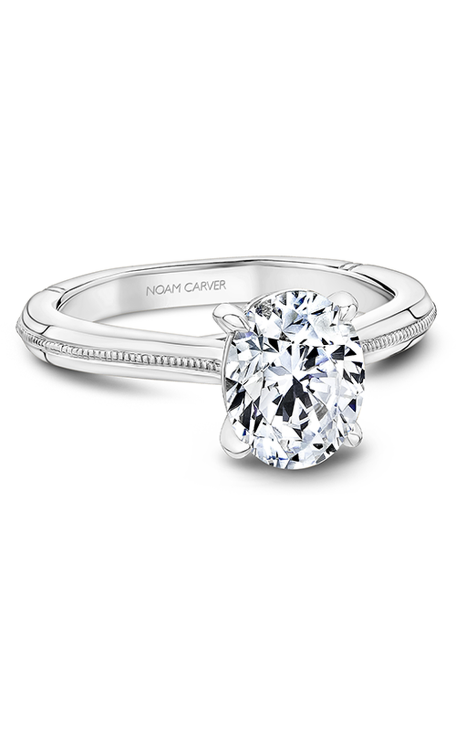 18K White Gold Atelier Solitaire Oval Engagement Ring