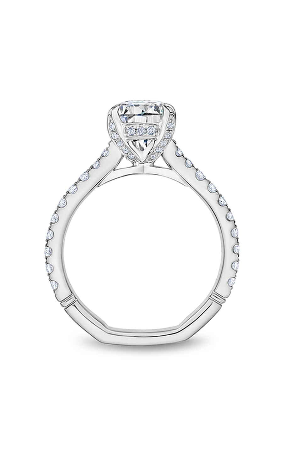 18K White Gold Atelier Sidestone Oval Engagement Ring