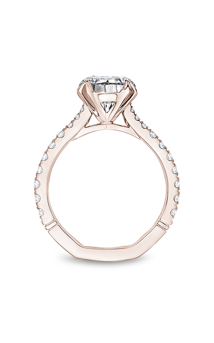 18K Rose Gold Atelier Sidestone Round Engagement Ring