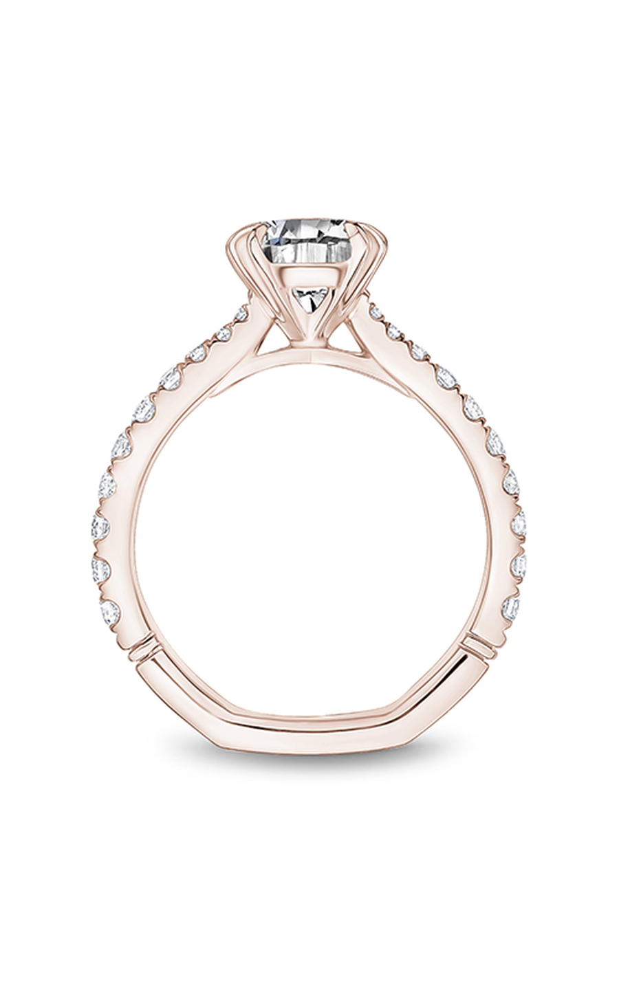 18K Rose Gold Atelier Sidestone Oval Engagement Ring