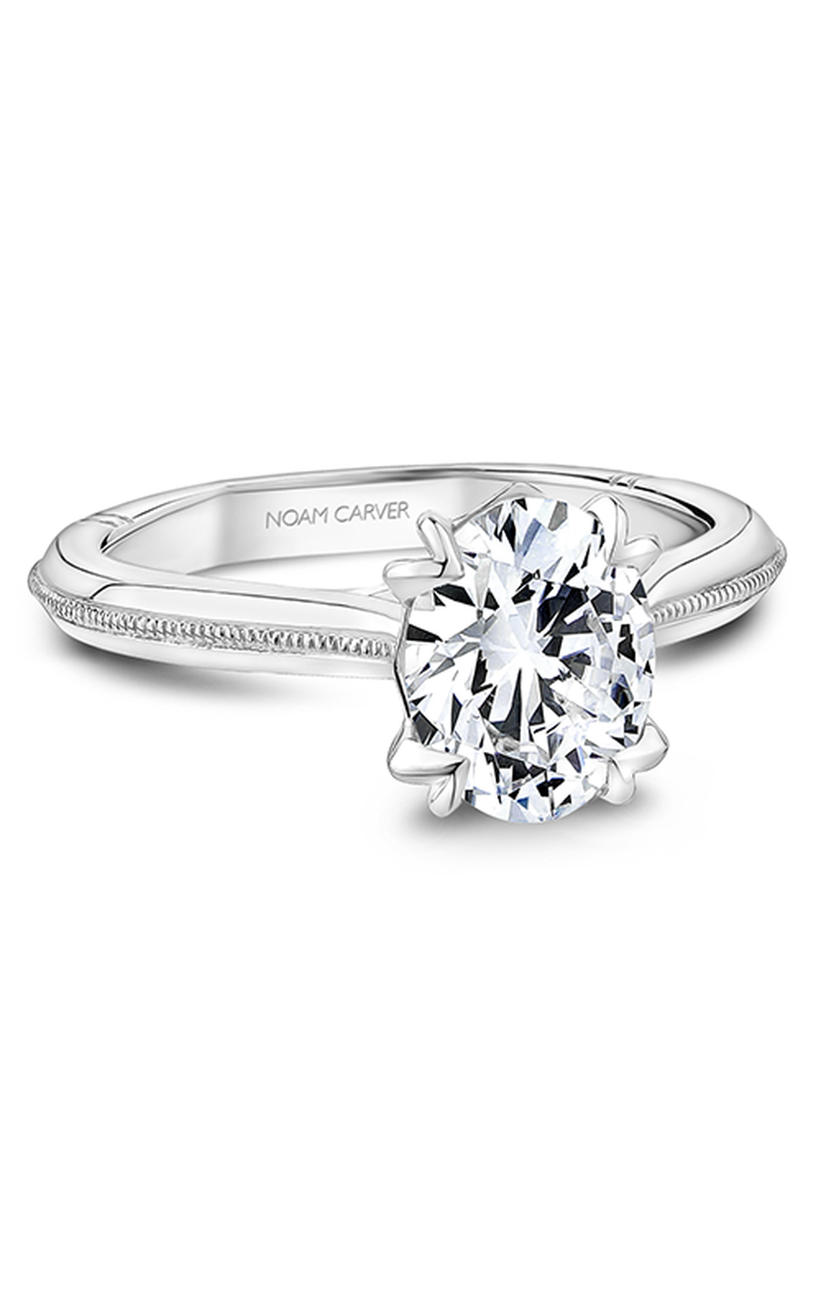 18K White Gold Atelier Solitaire Oval Engagement Ring