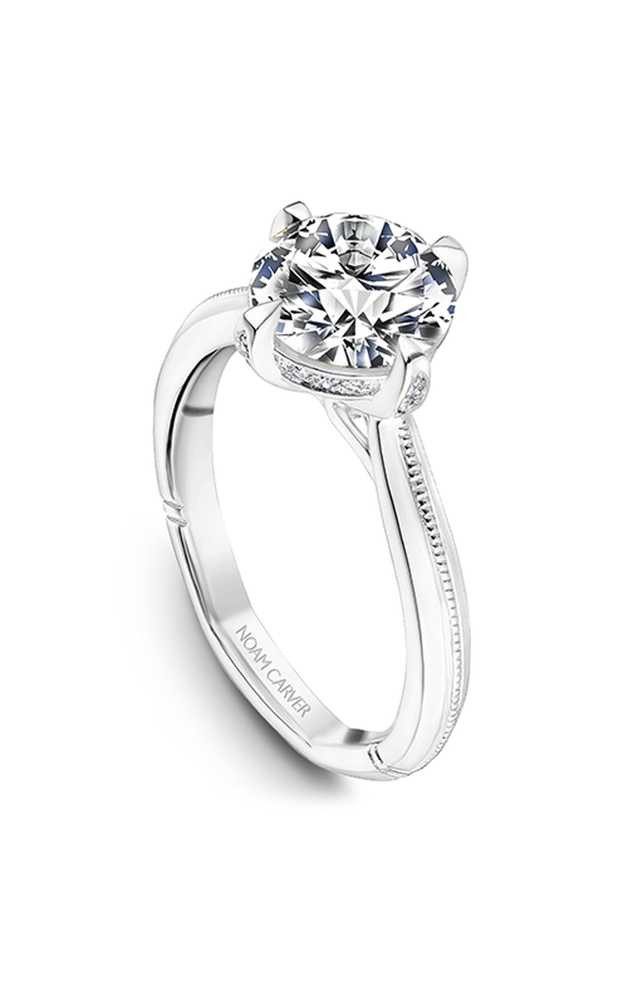 14K White Gold Atelier Solitaire Round Engagement Ring