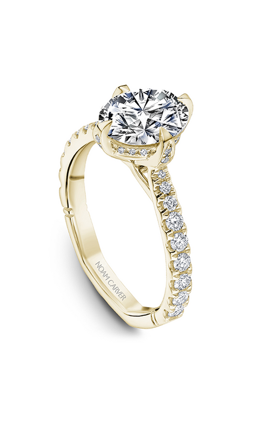 18K Yellow Gold Atelier Sidestone Oval Engagement Ring