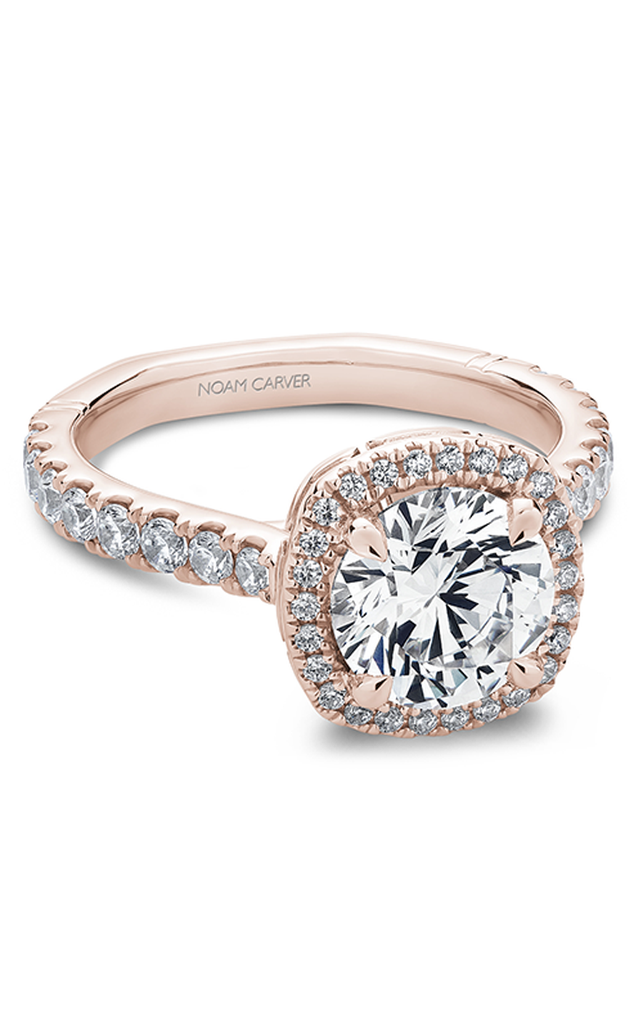 18K Rose Gold Atelier Halo Round Engagement Ring