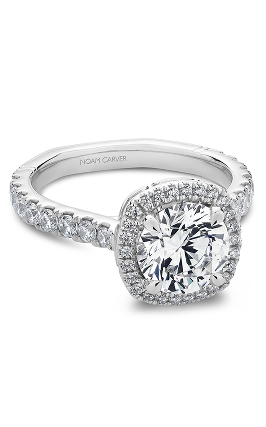 18K White Gold Atelier Halo Round Engagement Ring