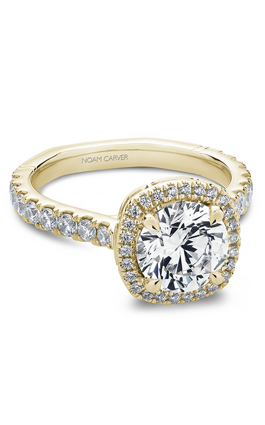 14K Yellow Gold Atelier Halo Round Engagement Ring