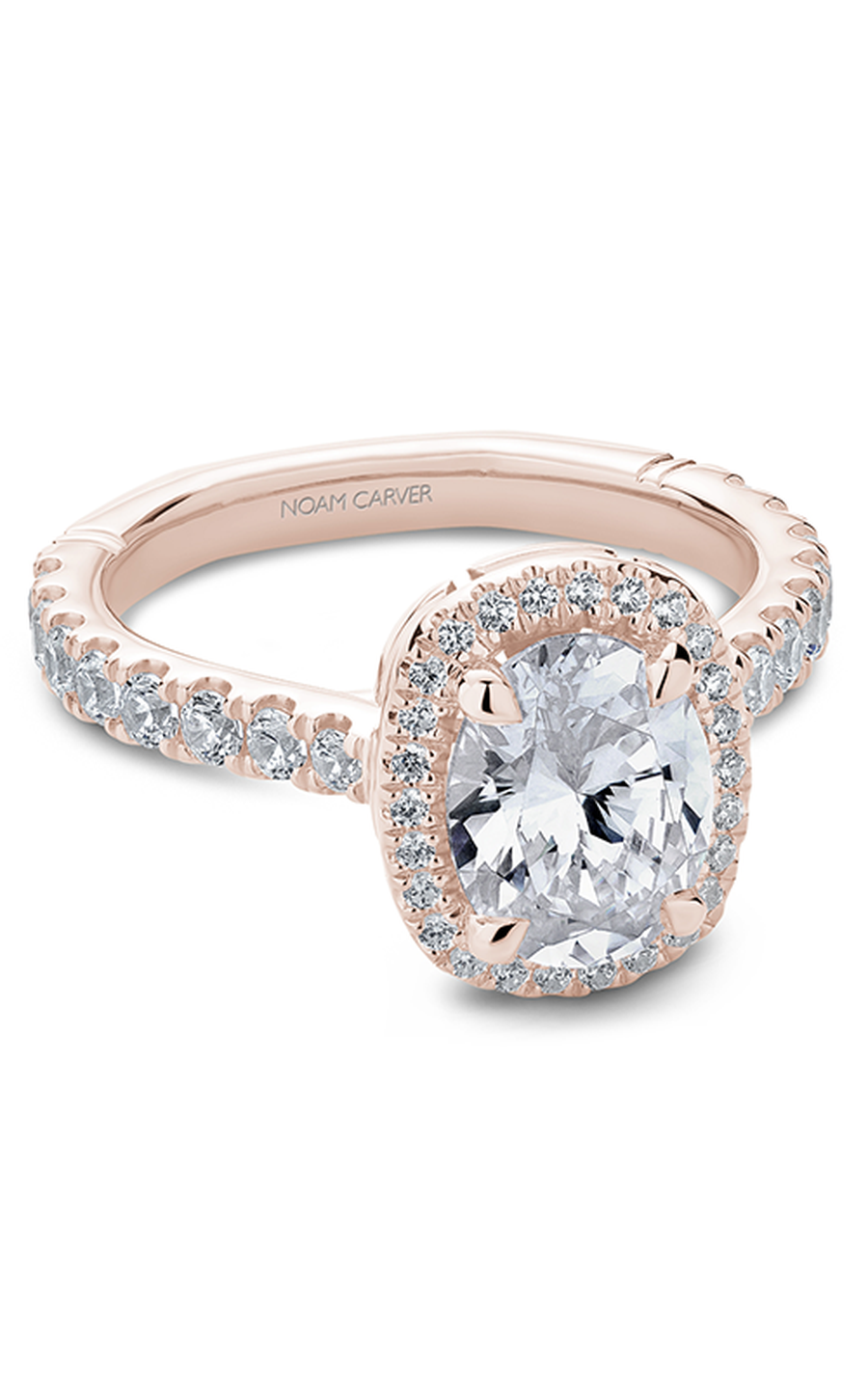 18K Rose Gold Atelier Halo Oval Engagement Ring