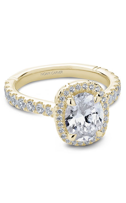 14K Yellow Gold Atelier Halo Oval Engagement Ring